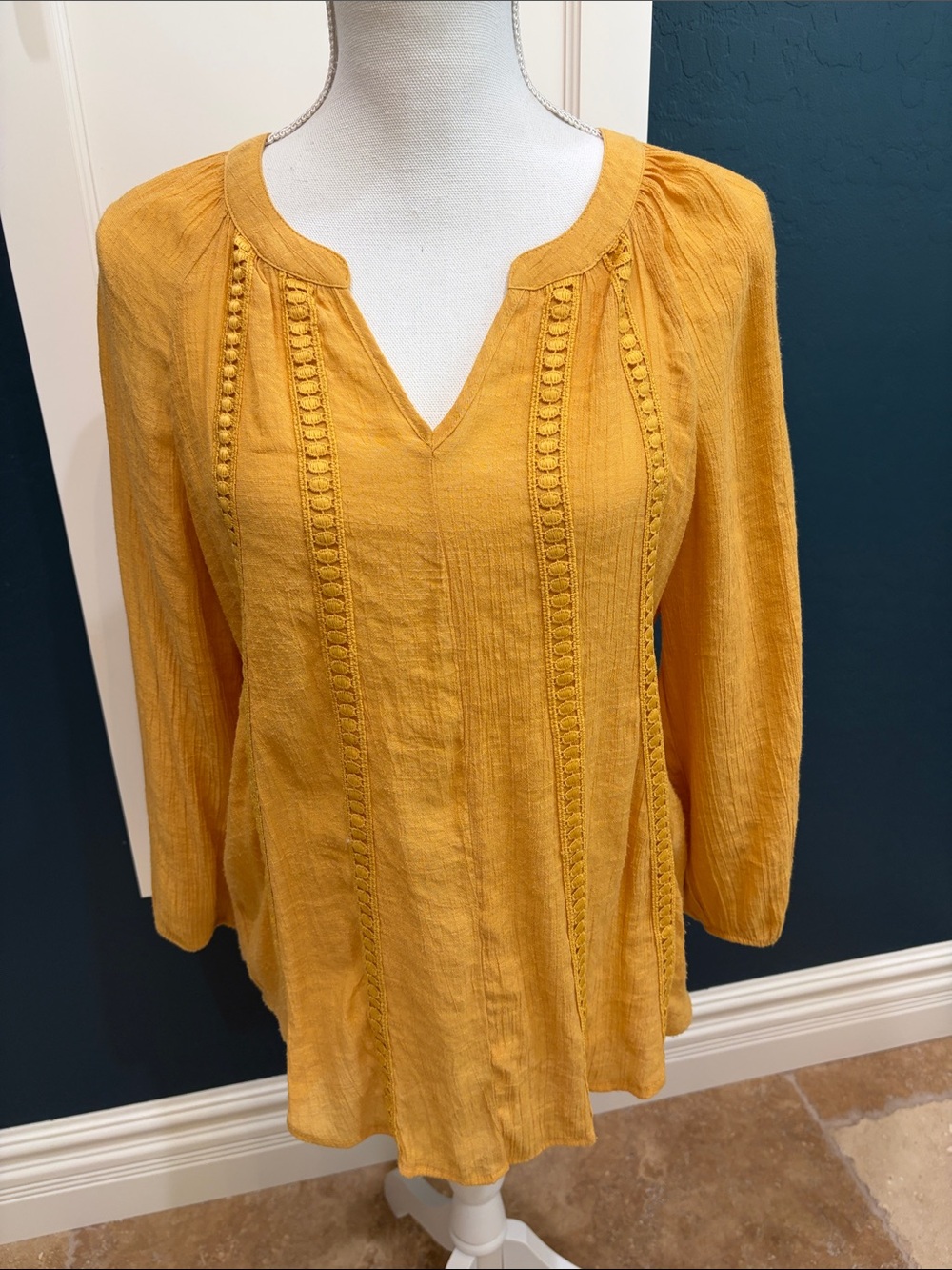 Counterparts golden yellow long sleeve top